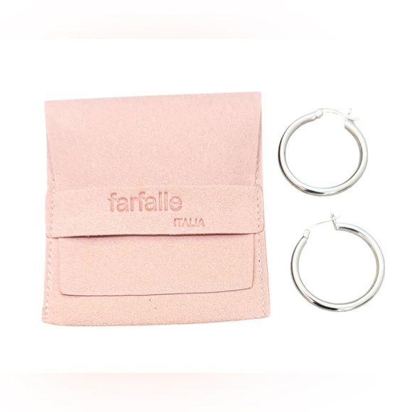 NWT 925 Silver 1 inch Hoop Earrings - Picture 3 of 3